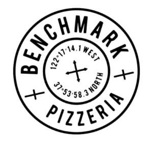 black and white circular logo